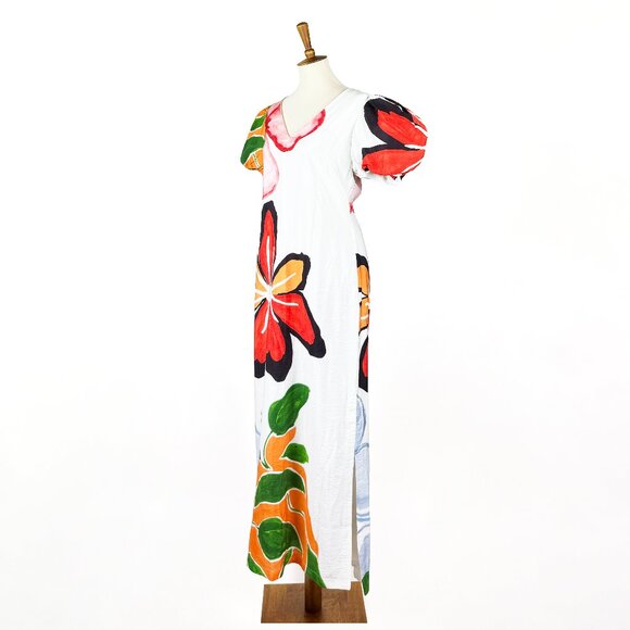 ANTHROPOLOGIE | Floral Puff-Sleeve A-Line Maxi Dress | NWT - Picture 13 of 16